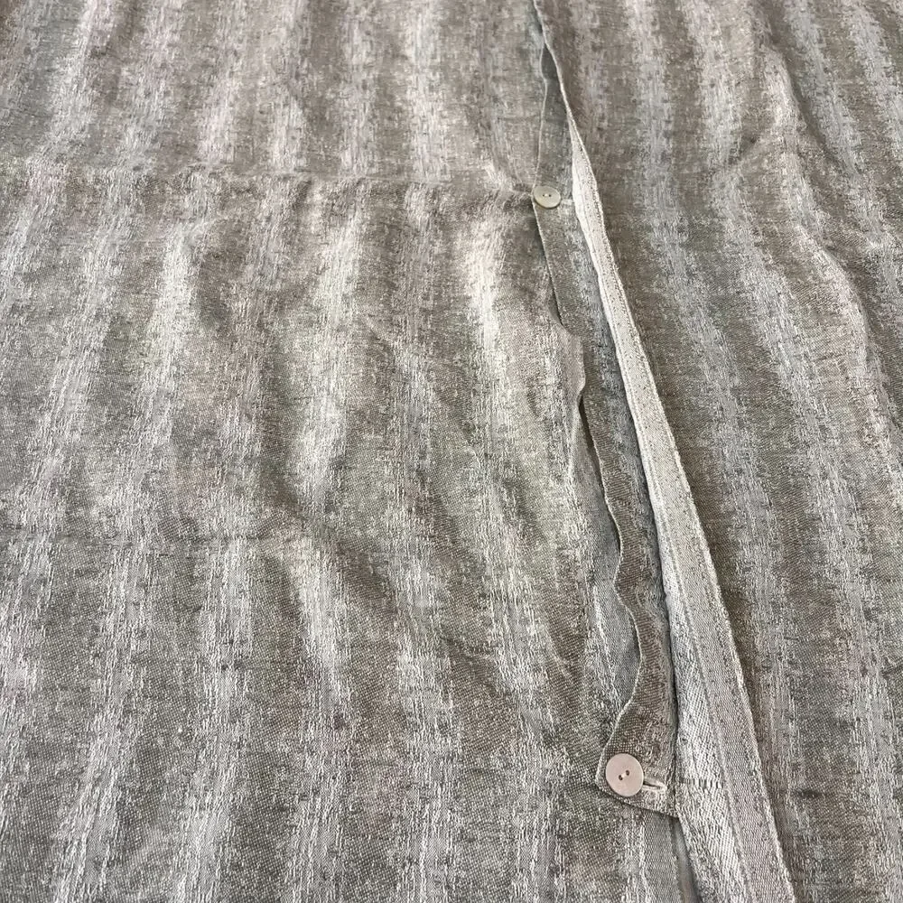Duvet Cover Tan Gray Brown Linen Button Modern